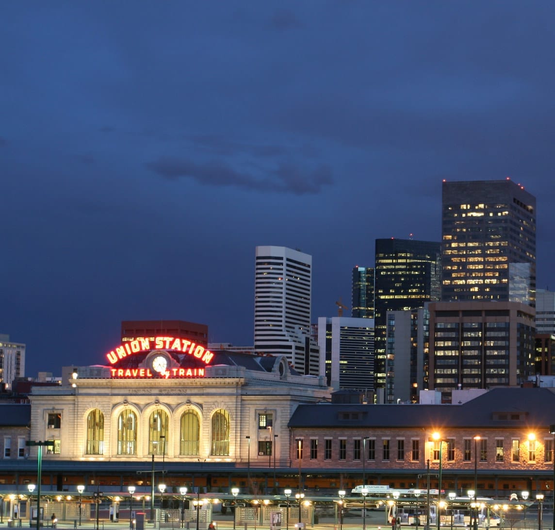 Denver,Skyline,In,Twilight Denver PR Company Meeting